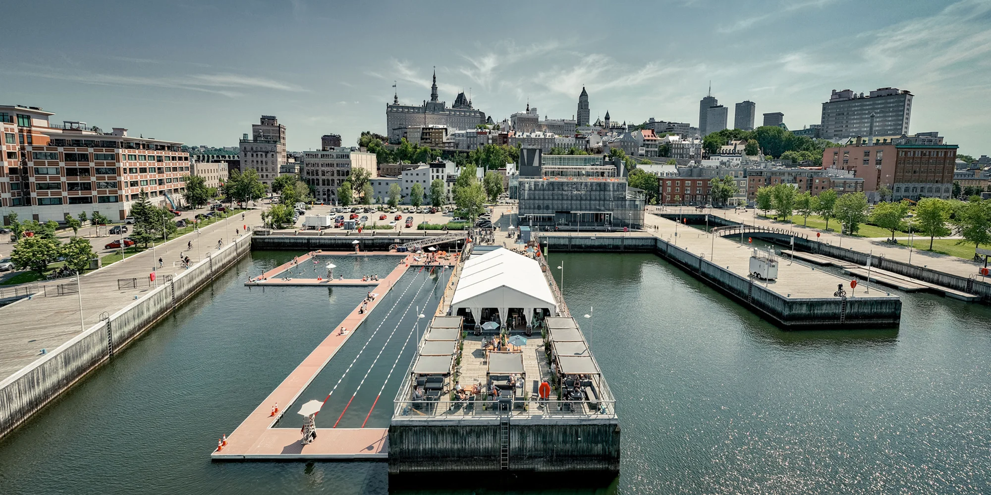Aerial view of the Louise Basin located at the Port of Québec