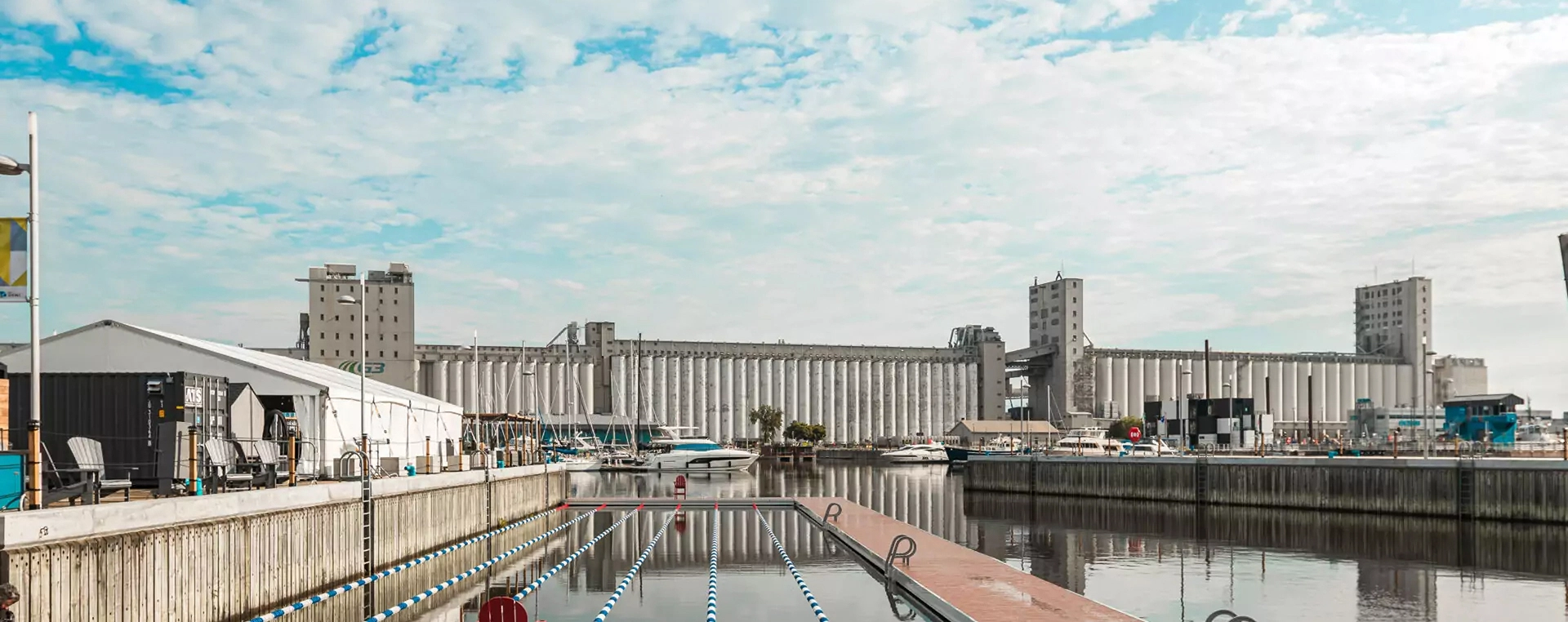 View of the Olympic lanes at L'Oasis at the Port of Québec